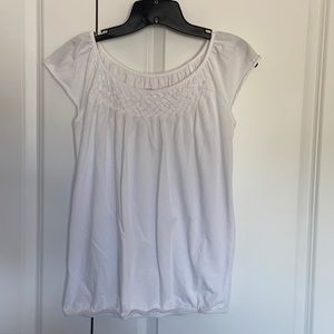 Ann Taylor Loft White Braided Top